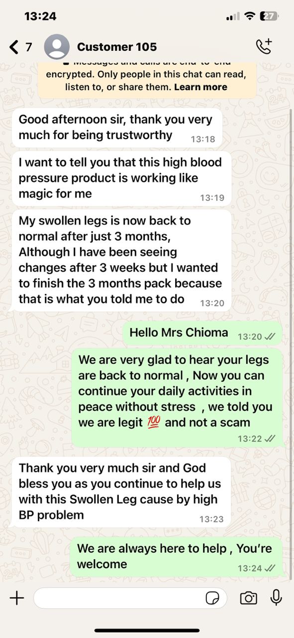 Swollen leg testimonial